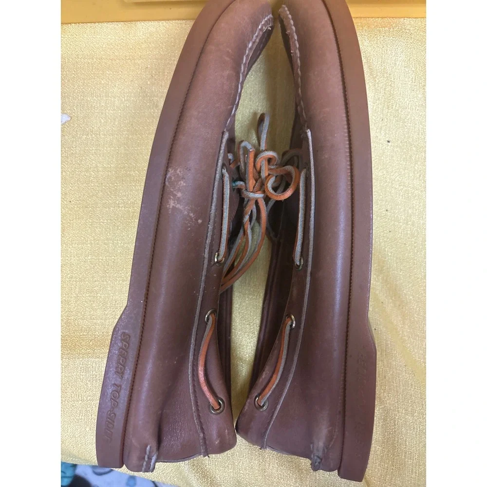 Sperry Top-Sider Boat Shoes Mens Tan Leather Authentic Original Loafers  sz 12